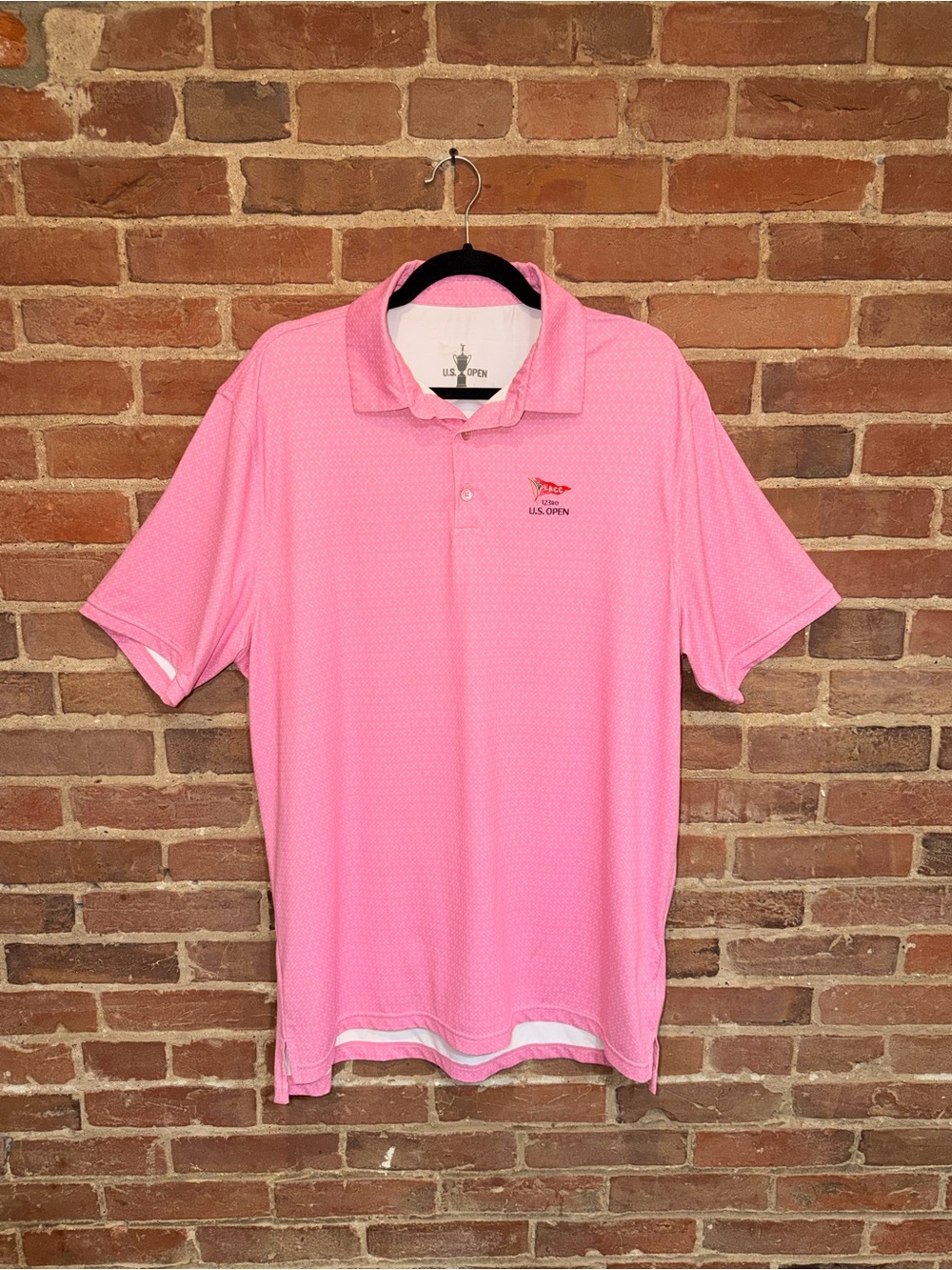 Men's Pink US Open PGA 123rd LACC Short Sleeve Polo Performance Golf Thin Light
